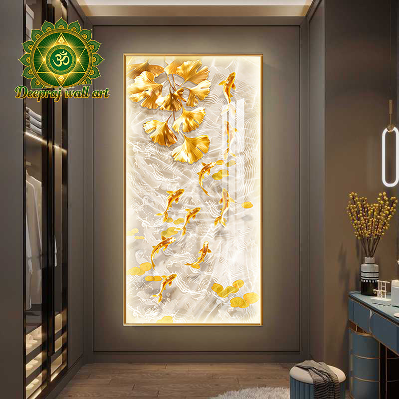 Lucky Golden Fish with Diamond and LED light l 70 x 140 CM