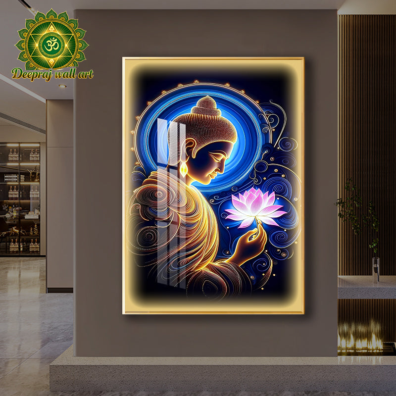 Buddha LED light 5D Diamond Crystal Porcelain, 60CM X 90CM