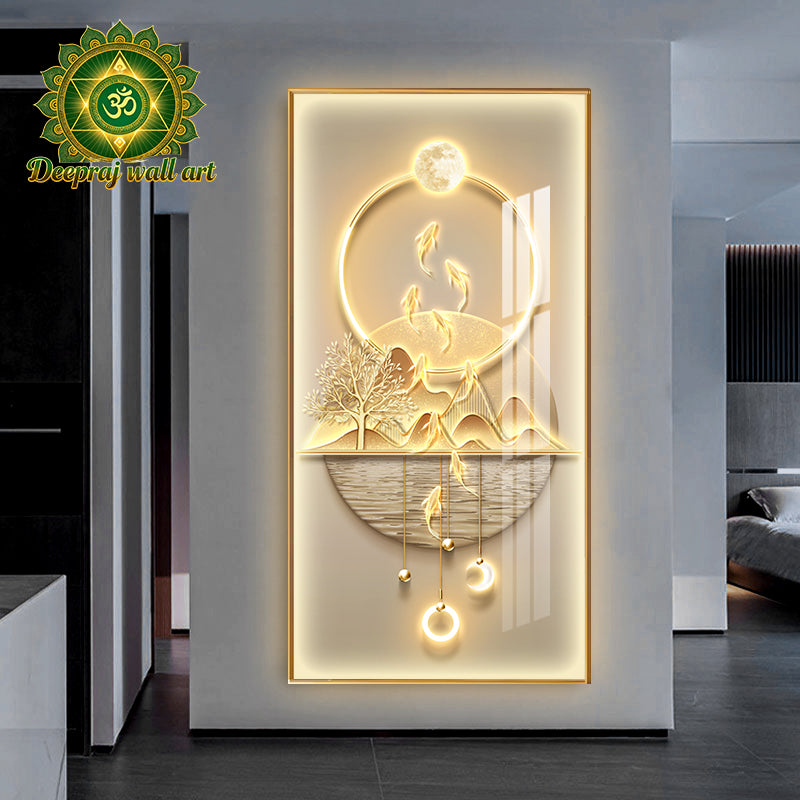 Lucky 5D Diamond-Inspired Porcelain Wall with LED l 60 x120CM