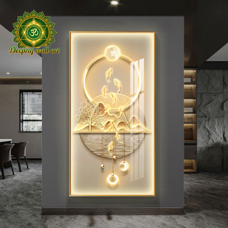 Lucky 5D Diamond-Inspired Porcelain Wall with LED l 60 x120CM