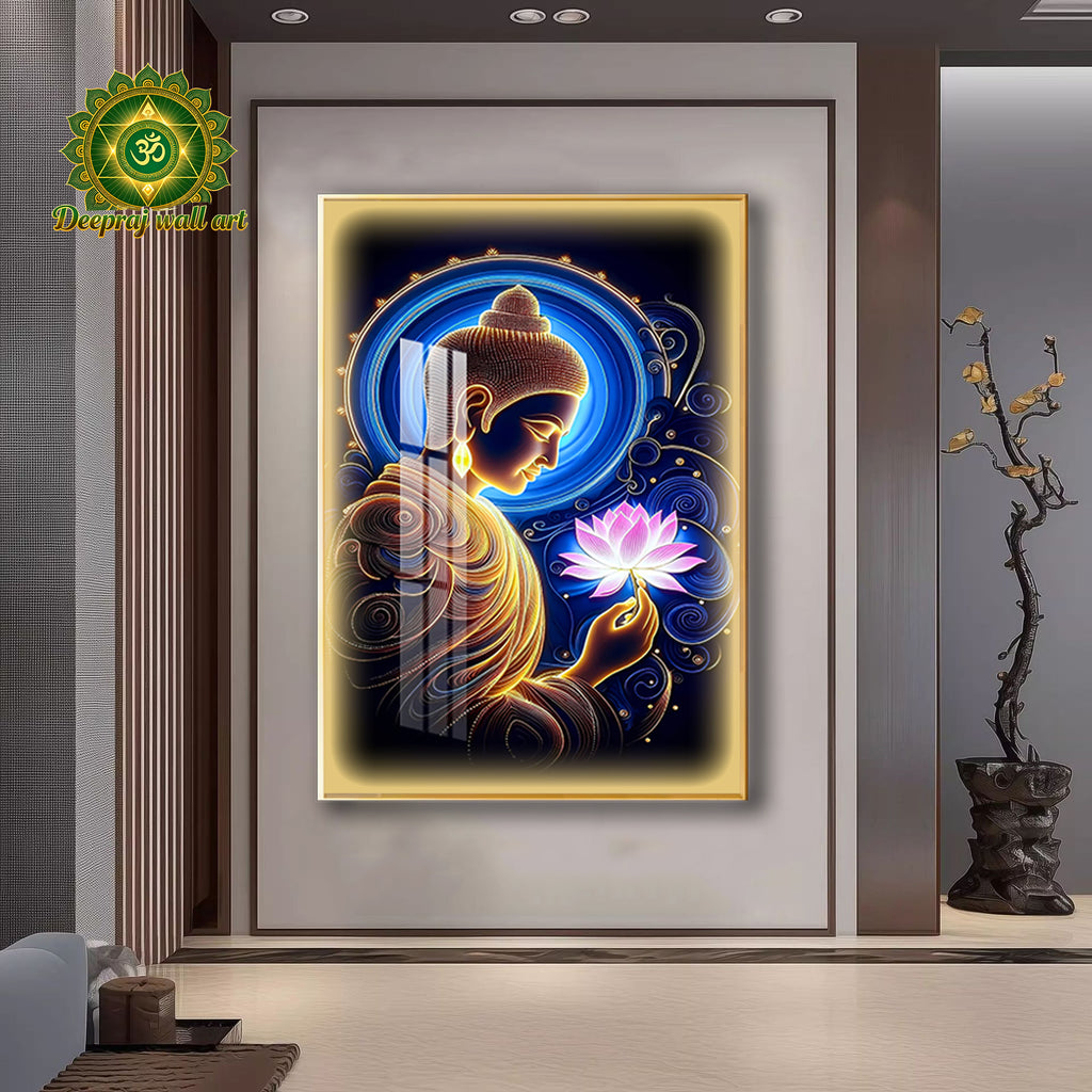 Buddha LED light 5D Diamond Crystal Porcelain, 60CM X 90CM