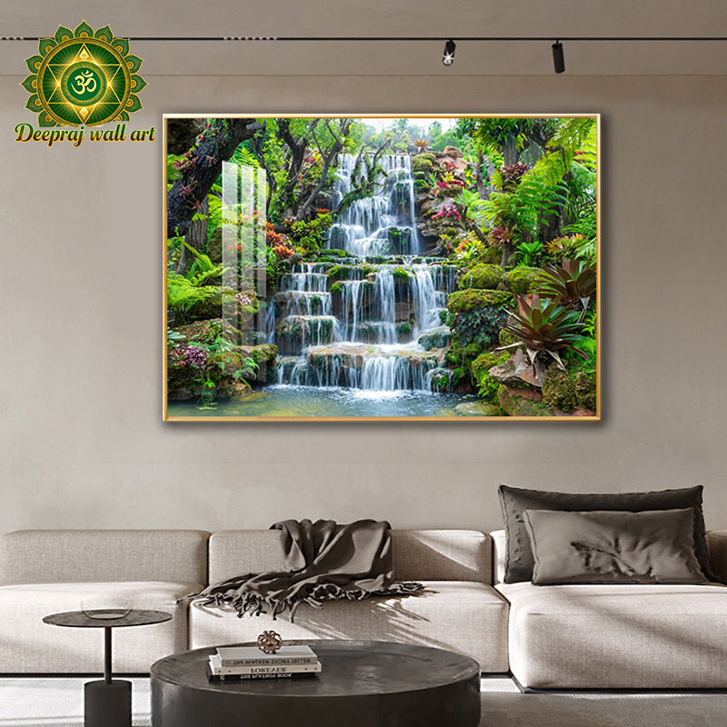 Crystal Porcelain 5D Wall Decor | Fountain with Greenery| 70*100cm|