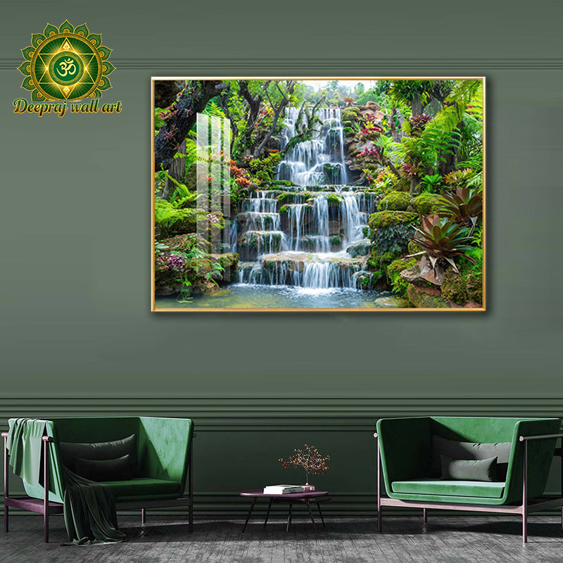 Crystal Porcelain 5D Wall Decor | Fountain with Greenery| 70*100cm|