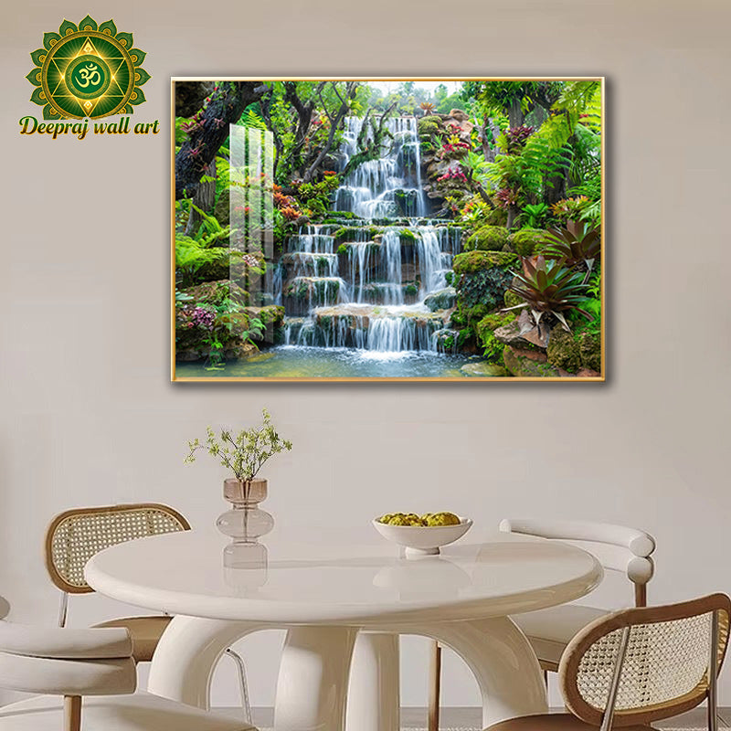 Crystal Porcelain 5D Wall Decor | Fountain with Greenery| 70*100cm|