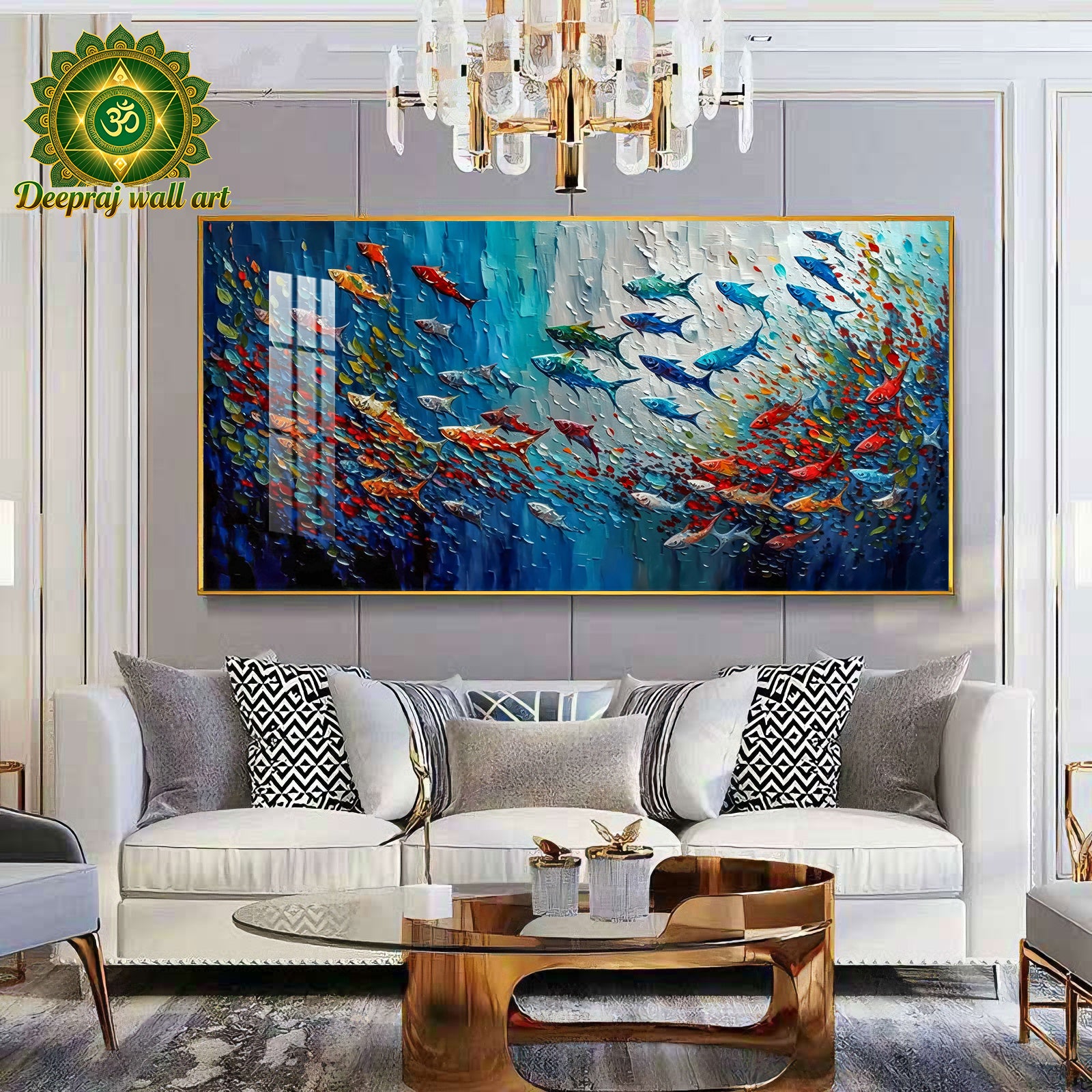 Fish likeOil paint high quality in Porcelain 70 X140CM