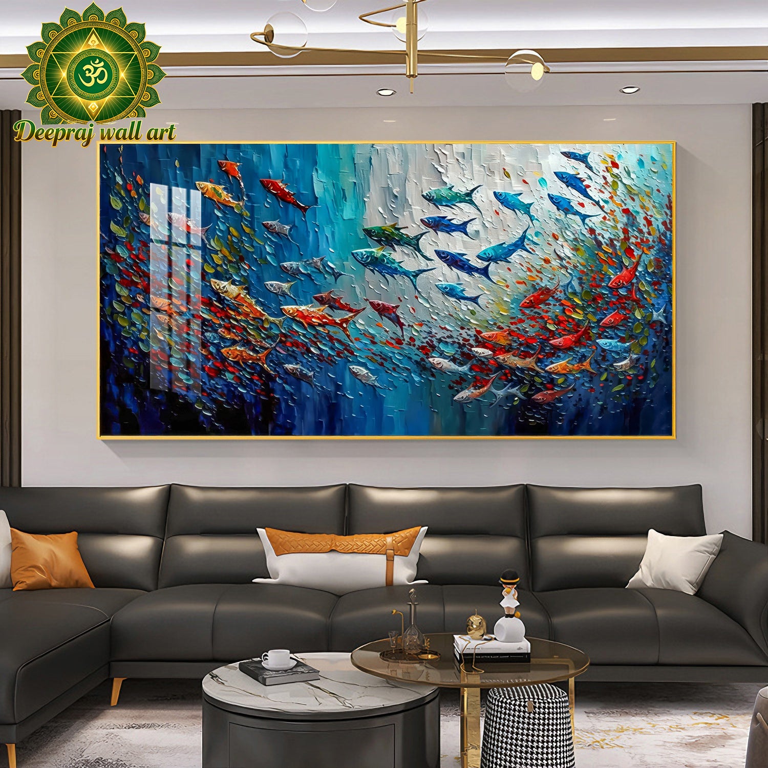 Fish likeOil paint high quality in Porcelain 70 X140CM