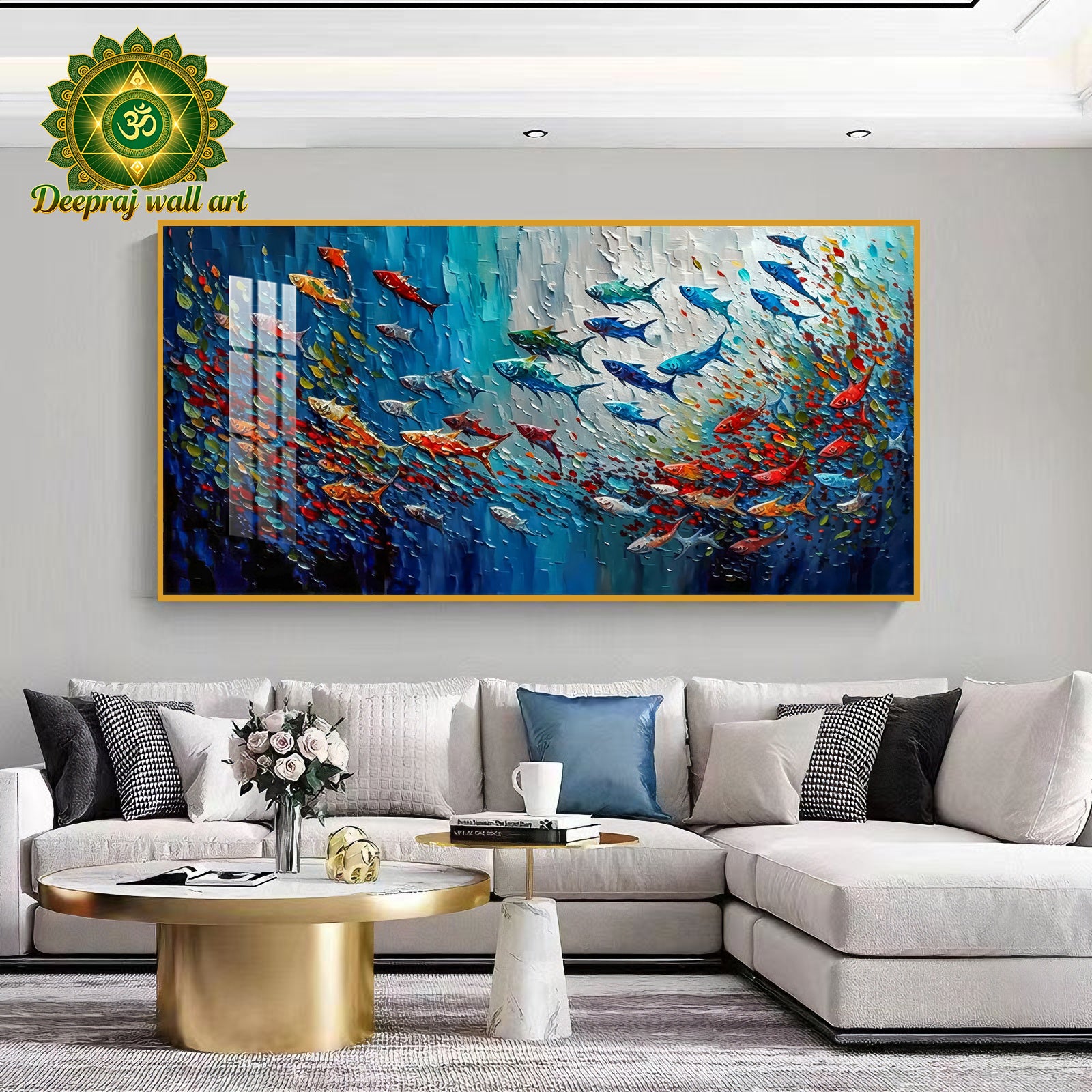 Fish likeOil paint high quality in Porcelain 70 X140CM