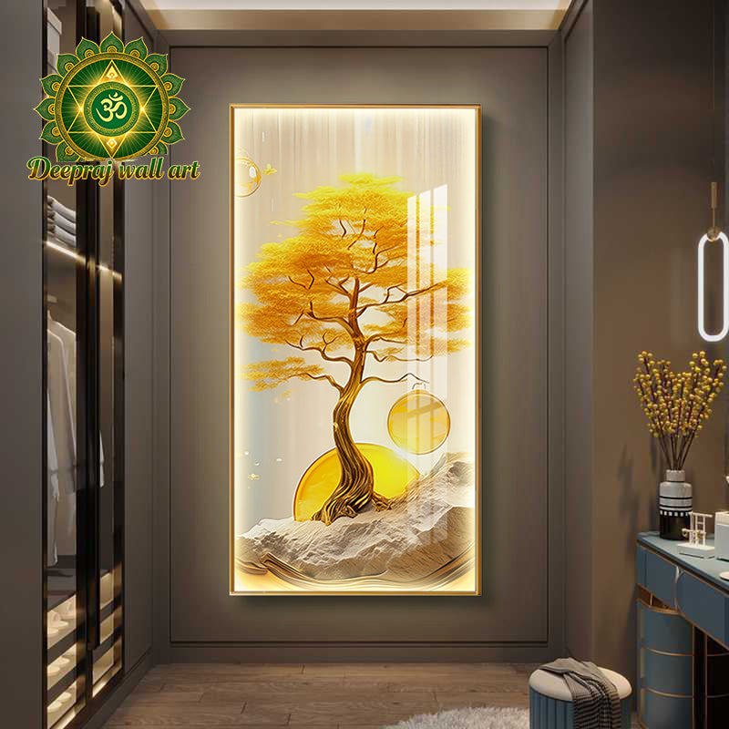 Gold wealth Inspired tree with Diamond and LED light l 60 X120CM