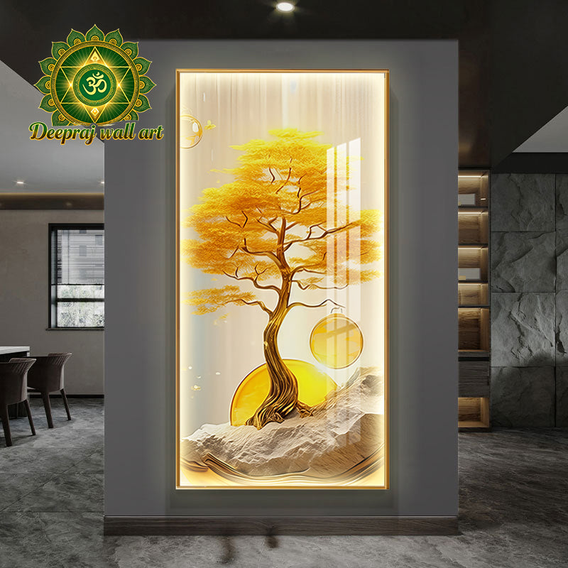 Gold wealth Inspired tree with Diamond and LED light l 60 X120CM