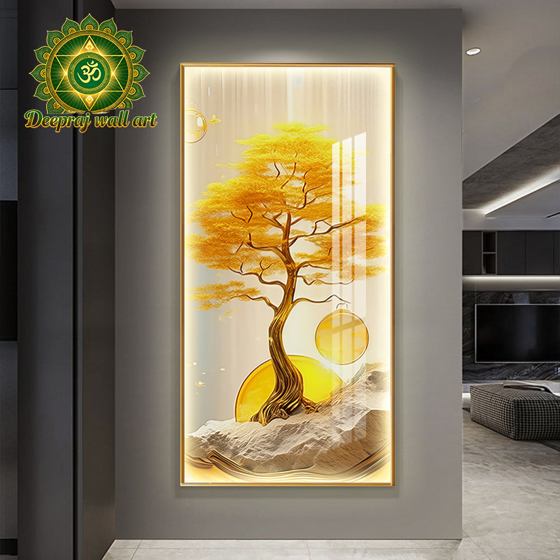 Gold wealth Inspired tree with Diamond and LED light l 60 X120CM