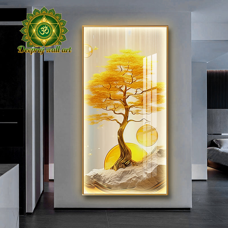 Gold wealth Inspired tree with Diamond and LED light l 60 X120CM