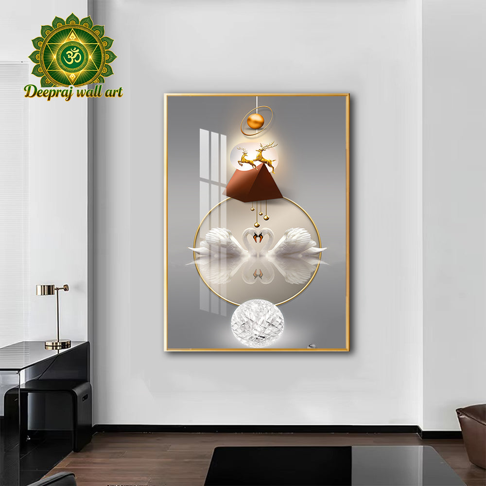 Swan Porcelain wall decor 50x70CM